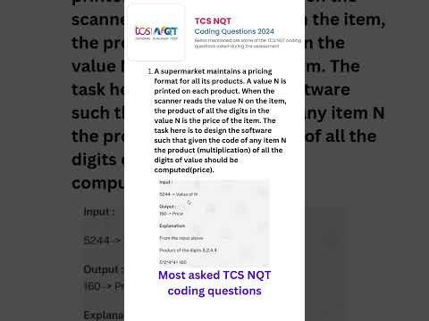 TCS coding questions | TCS nqt #tcs #shorts