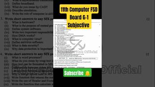 11th Computer FAISALABAD Board G-1 Subjective Paper 2025.#exam#computer