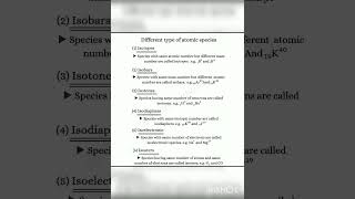 Different type of Atomic Species #trending #viral #chemistry #maths #coach #trick #video