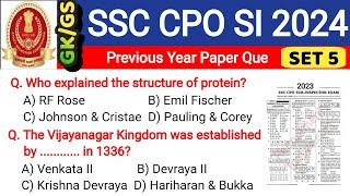 [5] SSC CPO Previous Year Question Paper | Set 5 | GK/GS | SSC CPO SI Previous Year Paper @mcqsansar