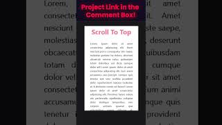 Scroll To Top Vanilla Javascript & Tailwind CSS #coding #tech #shorts #reels #viral #webdesign