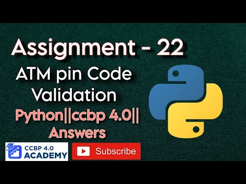 ATM Pin Code Validation||Assignment - 22||Python programming||ccbp 4.0 Academy||Answers.