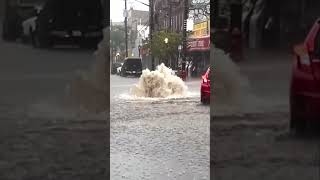 Shocking Manhole Flooding in NYC Amid Flash Flood Emergency | AL1C