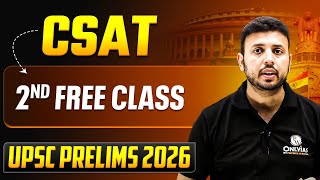 UPSC CSAT - 2nd Free Class || For UPSC Prelims 2026 Batch || UPSC PREPARATION