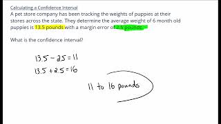 Calculating a Confidence Interval - Simple