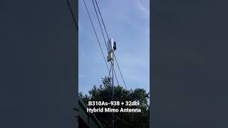 32dbi Hybrid Mimo Antenna + B310As-938 speedtest #Shorts