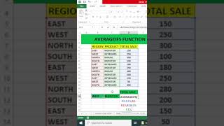 🔥Excel AVERAGEIFS Function Made Easy | Average with Multiple Conditions #excel #ytshorts #exceltips