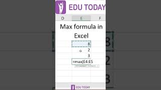 Excel Basic - MAX formula in Excel