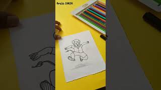 Easy Bal Hanuman Drawing #shorts #youtubeshorts #drawing #balhanuman #hanuman #shreeram