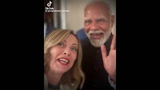 Italy PM Meloni &  Indian PM Modi making jokes at the G7 meeting sidelines! #georgiameloni #modi