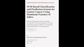 SVM Based Classification and Prediction System for Gastric Cancer Using Dominant Feat... | RTCL.TV