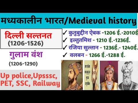 गुलाम वंश। दिल्ली सल्तनत। मध्यकालीन इतिहास।medieval history