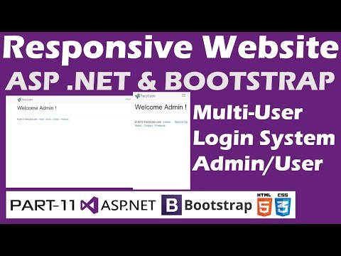 Responsive Website - ASP .NET & Bootstrap - Part 11 - Multiuser Login System|Admin or User