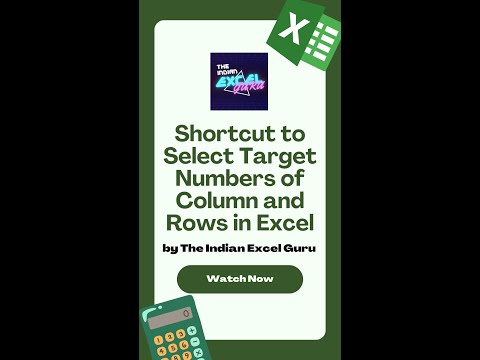 Excel Shortcut to Save Time in Excel | Shortcut to Select Target Numbers of Column and Rows in Excel