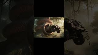 giant python #bigtree #oldcar #waterfall #forest #amazon #gemini #veo3 #ytshorts