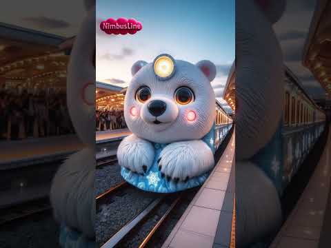 Polar Bear Themed Train  🐻‍❄️ Would you like #train train #travel #polarbear    #subway #trend