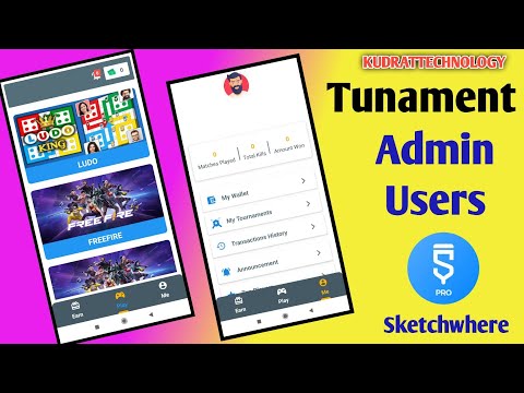 Tunament admin user sketchwhere pro
