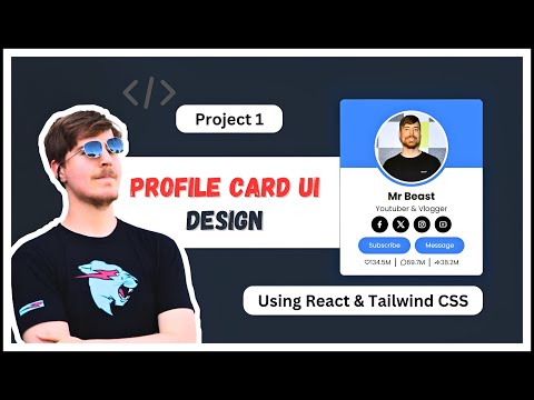 How To Make Profile Card Using React js & Tailwind CSS | ReactJS Project 1 | Pranit Kapse