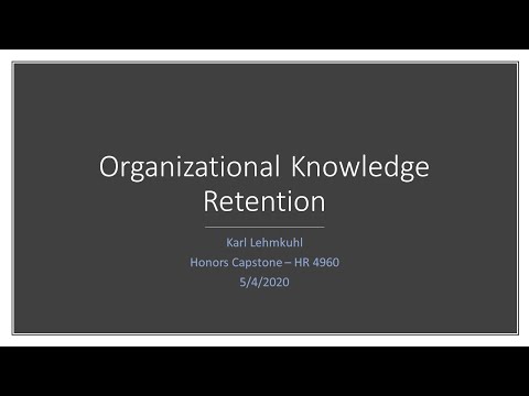 Org Knowledge Retention Seminar   5 4 20