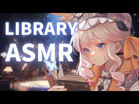 📚 Library ASMR 図書館 📚 Soft Whispers / Typing / Page Flipping Crinkles ♡ Listen While Work or Study