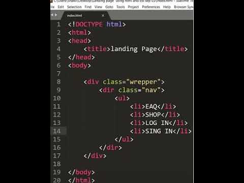 landing page html