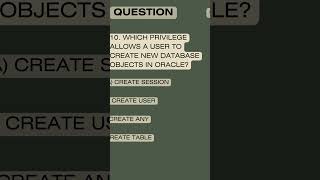 Oracle DBA Quiz - 10 #databasemanagementsystem #oracledba #oracledbaonlinetraining #shorts #database