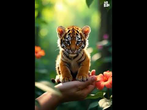 "Tiny Tiger Cub Balancing on a Finger | Adorable Jungle Adventure" | AI Animal Video