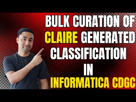 Bulk Curation of CLAIRE Generated Classification in Informatica Cloud Data Governance and Catalog