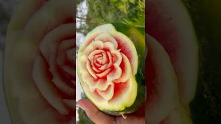 Beautiful watermelon rose🌹| love carving in watermelon #odiaart #odiasong #cuttingart #fruitart Eid