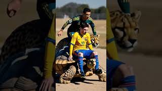 "Ronaldo on a Lion, Messi on a Goat: The Ultimate Rivalry Reimagined!"#shorts #usa #ronaldoactions