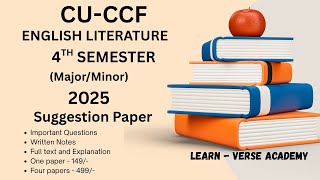 Calcutta University English Major /Minor CCF Sem-4 Last Minute Suggestion 2025