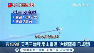 弓三改良型堪稱"台版薩德" 有效射高可達百公里!｜記者 程彥豪 陳君傑｜【台灣要聞。先知道】20190102｜三立iNEWS