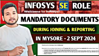 Infosys Reporting All Mandatory Documents | Launchpad Filling | Mysore SE Role Training | Onboarding