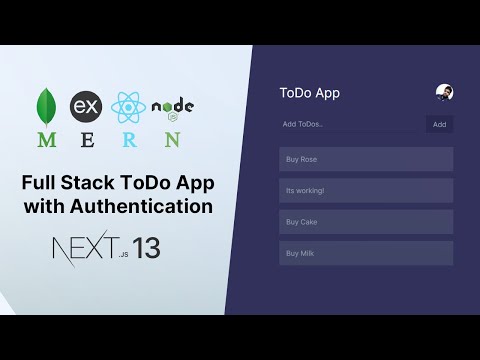 Full Stack ToDo App with Authentication using Node, Express, MongoDB, Next, Next-auth