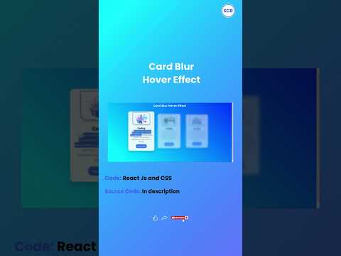 Card Blur Hover Effect Using React Js | SuperCodingBits #coding #reactjs #react #reactfrontend #css