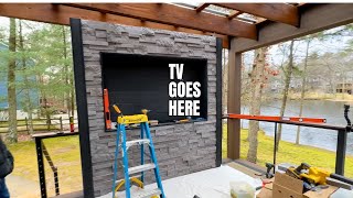 Building A RECESSED TV WALL On A Deck!