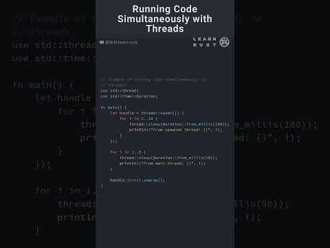 Running Code Simultaneously with Threads #coding #rust #programming #rustprogramming
