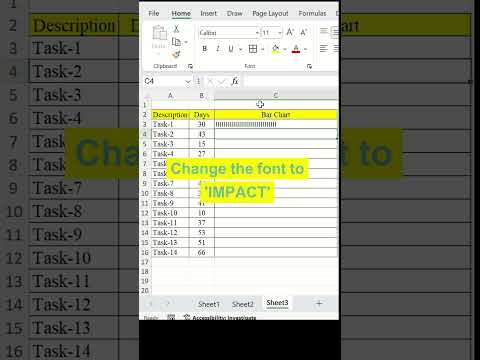 Get a quick bar chart in Excel | REPT function in Microsoft Excel #exceltips