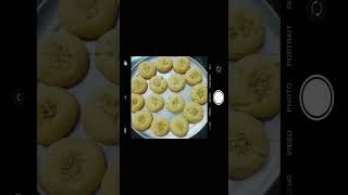 Freshly baked homemade Nankhatai cookies on a tray 🍪✨ #HomemadeGoodness #CookieLove #BakedWithLove