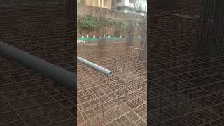 Drainage pipe fixing under Raft Reinforcement #construction #raft #drain #pipefitting