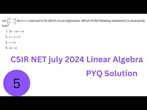 CSIR NET july 2024 /Linear Algebra Complete Solution PartB #csirnet #net