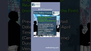 Free Economics Revision Course on Wednesday 13 April 2022