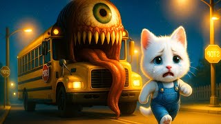 🐱 The Kitten’s Unexpected Encounter with a Mutant School Bus Monster on the Way to School 🚌👾