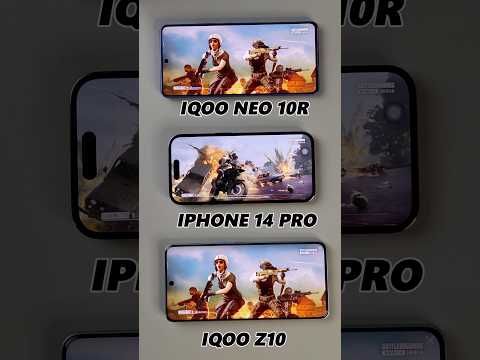 iPhone 14 Pro vs iQOO Neo 10R vs iQOO Z10 🔥 BGMI Gaming Test | FPS, #shorts