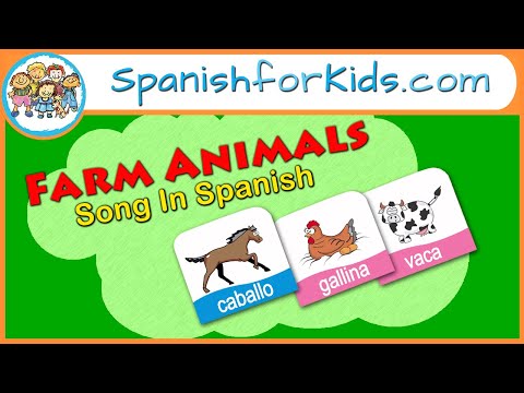 Los Animales de la Granja: Farm Animals in Spanish Song by Risas y Sonrisas SpanishforKids.com