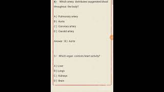 Human heart MCQS Questions with Answers #humanheartmcq #heartanatomy #heartmcq #biology #heart