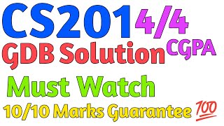 CS201 GDB Solution - CS201 Mid Term Preparation - CS201 Short Notes