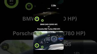 BMW 240i 1000 HP vs Porsche 992 Turbo 780 HP #bmw #mercedes #porsche #racing #jdm #germancars