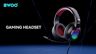 BWOO Stereo Surround Sound Wired Gaming Headphone with Mic