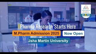 Pharma Research Starts Here– MPharm Admission Usha Martin University #pharmacology #pharmaceutics